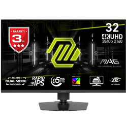 MSI MAG 322URDF E16 31.5" 4K 160Hz FHD 320Hz 1ms HDMI DP USB FreeSync Premium HDR400 Pivot Dual Mode Rapid IPS Gaming Monitör