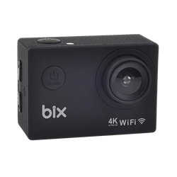 BIX Pulse 2 4K 30FPS 20MP WI-FI Su Geçirmez Kılıflı Siyah Kask Aksiyon Kamera ve Aksesuar Seti