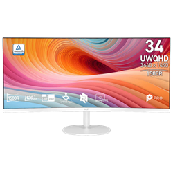 MSI PRO MP341CQW E12 34" 120Hz 4ms HDMI DP FreeSync Premium HDR Ready UWQHD VA Curved 1500R Beyaz Monitör