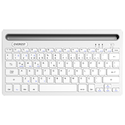 Everest KB-BT82 Beyaz/Gümüş Kablosuz Klavye