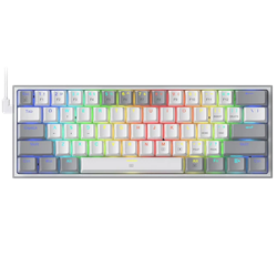 Redragon K617 Fizz Red Switch RGB Kablolu Beyaz Gri Gaming Klavye