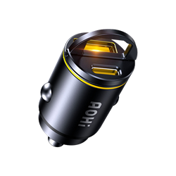 AOHI Superauto Araç İçi Şarjı, 2 Portlu PD 45W Type-C ve USB-A Girişli, USB 30W Siyah Hızlı Şarj Çakmaklık Adaptörü