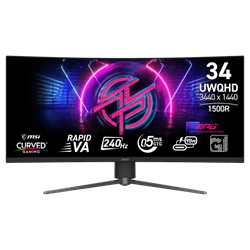 MSI MPG 346CQRF X24 34" 240Hz 0.5ms HDMI DP Type-C Adaptive Sync HDR 400 UWQHD Rapid VA Curved 1500R Gaming Monitör