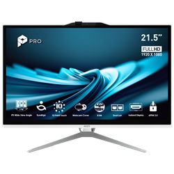 MSI PRO AP222T 14MA-614EU Core i3 14100 8GB DDR5 512GB SSD 21.5" FHD IPS W11 Dokunmatik Beyaz AIO Masaüstü PC