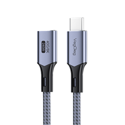 VegGieg USB 4.0 E-Mark 240W 40Gbps Thınderbolt 4 8K 60Hz Type-C Uzatma Kablosu 50cm