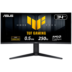 ASUS TUF GAMING VG34WQML5A 34" 250Hz(OC) 0,5ms HDMI DP USB 3.2 FreeSync Adaptive Sync HDR10 WQHD Fast VA Curved  Gaming Monitör