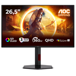 AOC Q27G4SDR 27" 360Hz 0.03ms HDM DPI USB 3.2 G-Sync HDR400 Pivot QHD QD-OLED Monitör