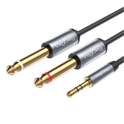 VegGieg 3.5mm 6.35mm Mono Amfi Enstrüman AUX Ses Kablosu 1.8 Metre