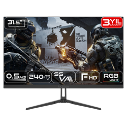FAZEON X32F240S 31.5" 240Hz 0.5ms RGB HDMI DP Adaptive Sync HDR10 FHD SS VA Gaming Monitör