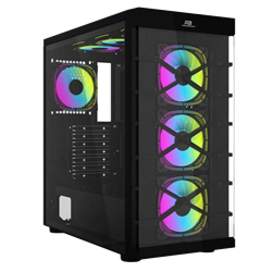 PowerBoost PB-GR222BB USB 3.0 Tempered Glass 7x RGB Fanlı ATX Siyah Gaming Kasa