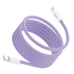 Bix T4CL-PL 27W USB-C To Lightning Manyetik Örgülü Pembe Hızlı Şarj Ve Data Kablosu 1 Metre