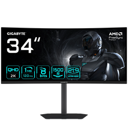 GIGABYTE GS34WQCA 34" 120Hz 1ms HDMI DP Adaptive Sync HDR 10 WQHD VA Curved 1500R Gaming Monitör