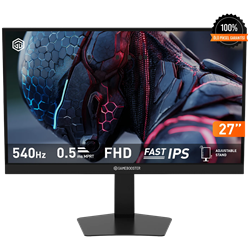GameBooster GB-27F540FP 27'' 540Hz 0.5ms HDMI DP RGB FreeSync G-Sync HDR400 Pivot FHD Fast IPS Gaming Monitör