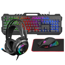 Rampage KM-GX7 FITMENT Rainbow USB Gaming Combo Set(Gaming Klavye+Mouse+Kulaklık+Mousepad)
