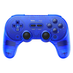 8BitDo Pro 2  Hall Efect Kablosuz Transparan Mavi Gamepad