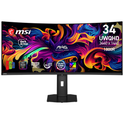 MSI MAG 341CQP QD-OLED X28 34" 280Hz 0.03ms HDMI DP Adaptive Sync HDR500 UWQHD OD-OLED Curved 1800R Monitör