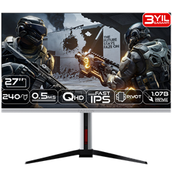 FAZEON X27F241QP 27" 240Hz 0.5ms HDMI DP RGB FreeSync G-Sync HDR400 Pivot QHD Fast IPS Beyaz Gaming Monitör