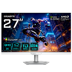 GIGABYTE M27Q2 QD ICE 27" 200Hz(OC) 1ms HDMI DP G-Sync FreeSync Premium Pivot HDR400 QHD SS IPS Beyaz Gaming Monitör