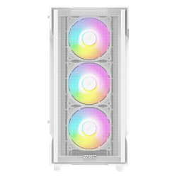 FAZEON F1 650W 80+ Bronze Tempered Glass Mesh 4x Rainbow Fanlı Beyaz mATX Bilgisayar Kasası