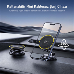 AOHI Superauto Kablosuz Magsafe Araç İçi Şarjı, Mıknatıslı Şarj Cihazı, 15W Siyah Hızlı Şarj Aleti