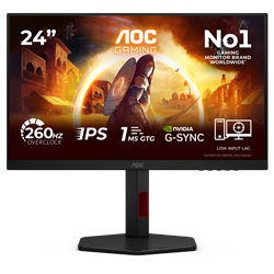 AOC 24G4ZR 24" 260Hz 1ms HDMI DP Adaptive Sync HDR10 Pivot FHD Fast IPS Gaming Monitör