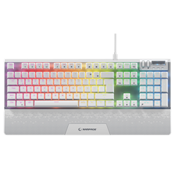 Rampage CARBON Beyaz USB Türkçe Bilek Destekli RGB Red Switch Gaming Klavye