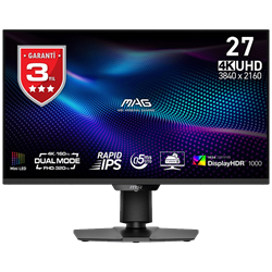 MSI MAG 274UPDF E16M 27" 4K 160Hz FHD 320Hz 0.5ms HDMI DP Type-C Adaptive-Sync Pivot HDR1000  Dual Mode Rapid IPS Gaming Monitör