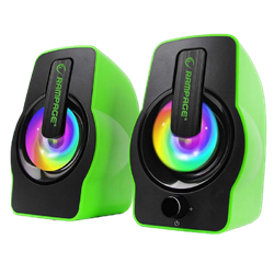 Rampage RMS-G7 FALSETTO 2.0 6 Watt RGB Ledli Yeşil Oyuncu Speaker
