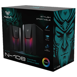 Aula N-108 10W RGB Siyah Masaüstü Gaming Hoparlör