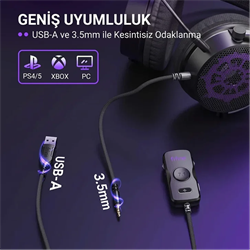 Fifine Ampligame H18V Mikrofonlu 7.1  Siyah Gaming Kulaklık