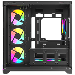 Rampage KAIZER Tempered Glass 7*12cm ARGB Kumandalı Siyah ATX Gaming Kasa