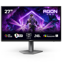 AOC AGON AG276UZD 26.5" 240Hz(OC) 0.03ms HDMI DP Adaptive Sync Pivot HDR400 UHD QD-OLED Gaming Monitör