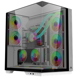 PowerBoost ECLIPSE USB 3.0 USB-C Tempered Glass 8x ARGB Fanlı ATX Mid Tower Beyaz Gaming Kasa 