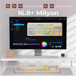 Aula S99 Retro RGB Sarı Kablosuz Gaming Klavye
