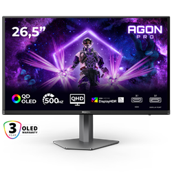 AOC AGON AG276QKD2 26.5" 500Hz(OC) 0.03ms HDMI DP Adaptive Sync Pivot HDR500 QD-OLED Gaming Monitör