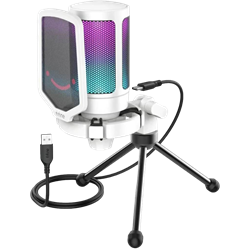 Fifine Ampligame A6VW RGB USB Beyaz Gaming Mikrofon