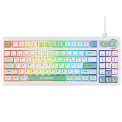 Rampage CYCLONE Beyaz/Mavi/Yeşil RGB Membrane Gaming Klavye