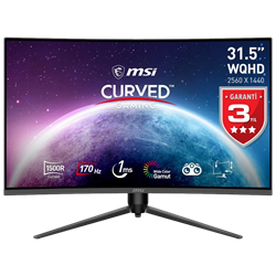 MSI 32" G32CQ5P 170Hz 1ms HDMI DP Adaptive Sync HDR Ready WQHD VA Gaming Monitör