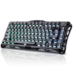 GravaStar Mercury V75 RGB Manyetik Switch İngilizce Q Stealth Black Kablolu Gaming Klavye