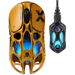 GravaStar Mercury XPro RGB 32000 DPI 8000Hz Dongle Battle Worn-Yellow Kablosuz Gaming Mouse