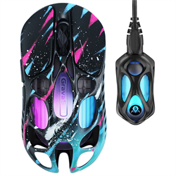 GravaStar Mercury XPro RGB 32000 DPI 8000Hz Dongle Neon Graffiti Kablosuz Gaming Mouse