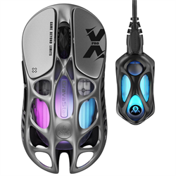 GravaStar Mercury XPro RGB 32000 DPI 8000Hz Dongle Interstellar Silver Kablosuz Gaming Mouse