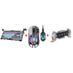 GravaStar Mercury V75 Pro Klavye + GravaStar Mercury XPro Mouse + Divoom Times Gate 5 RGB Gaming Aksesuar Bundle Paket