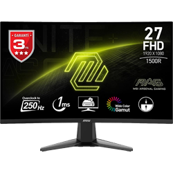 MSI MAG 27C6X 27" 250Hz(OC) 1ms HDMI DP AdaptiveSync HDR FHD VA Curved 1500R Gaming Monitör