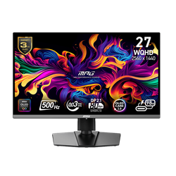 MSI MPG 272QR QD-OLED X50 26.5" 500Hz 0.03ms HDMI DP Type-C USB 3.2 AdaptiveSync Pivot HDR500 WQHD QD-OLED Gaming Monitör