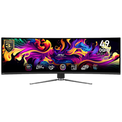 MSI 49" MPG 491CQP QD-OLED 144Hz 0.03ms(GtG) HDMI DP Type-C 90W USB 2.0 HDR400 AdaptiveSync DQHD QD-OLED Curve 1800R Gaming Monitör