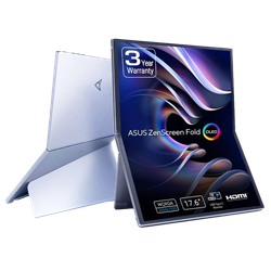 ASUS ZenScreen Fold OLED MQ17QH 17.3" 60Hz 0.2ms Mini HDMI Type-C DisplayHDR 500 True Black OLED Taşınabilir Monitör