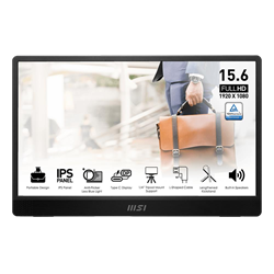 MSI 15.6" PRO MP161 E2 60Hz 4ms(GtG) Mini-HDMI Type-C AdaptiveSync Tripod Destekli FHD IPS Taşınabilir Monitör