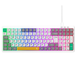 Rampage PURE Beyaz/Gri RGB Low Profile Membrane Gaming Klavye