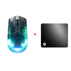 Steelseries Aerox 3 Wireless Shadow Kablosuz Gaming Mouse + QcK+ Large Gaming Mouse Pad Bundle Paket